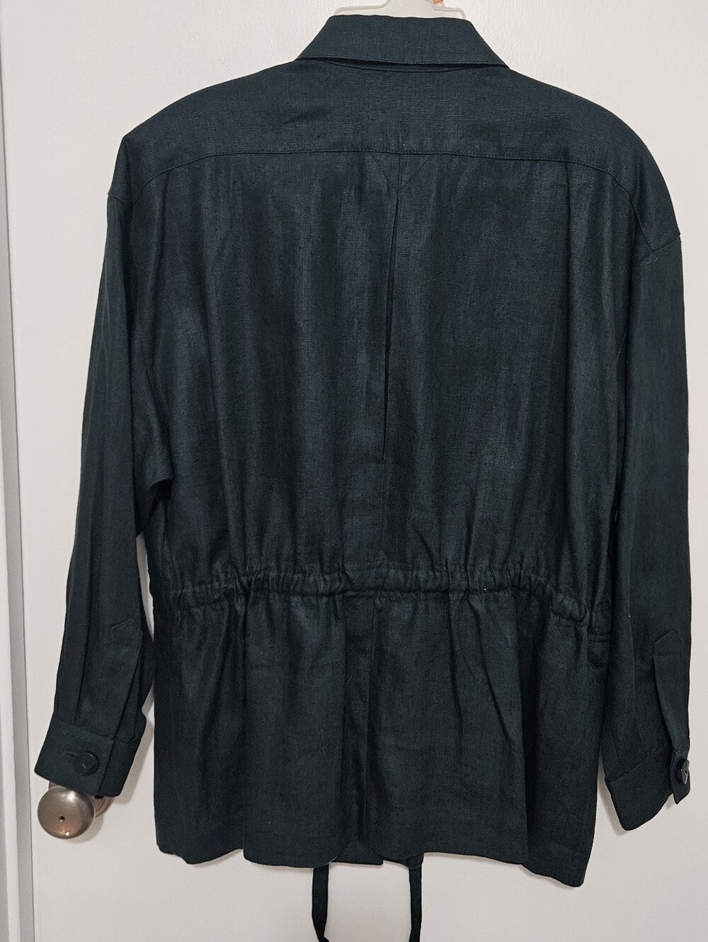 Valerie Stevens Dark Green Linen Jacket Blazer Size 14P - Picture 2 of 4